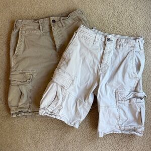 AE 10" Flex Lived-In Cargo Shorts size 28, two pairs